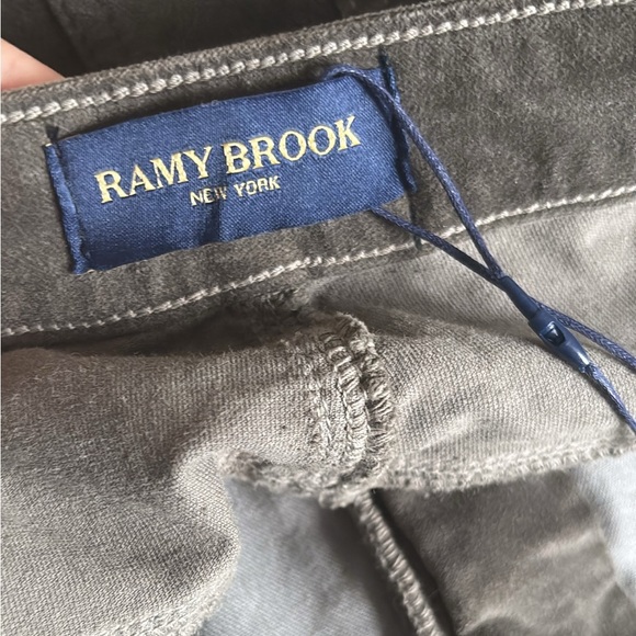 NWOT Ramy Brook Helena High Rise Velvet Flare Wide Leg Jeans Pants in Olive 30 - Picture 6 of 8